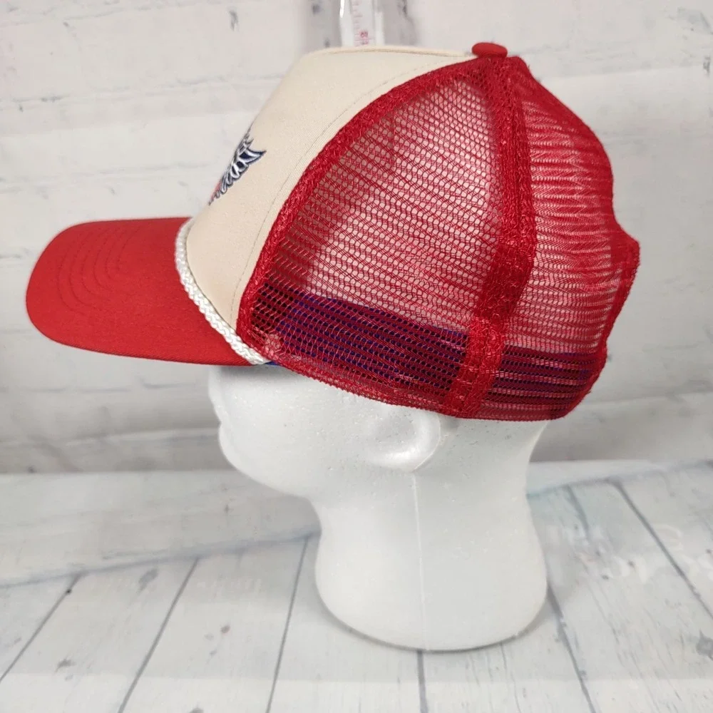Men's Cap STP Supreme Motor Oil Trucker Hat By H3 Headwear Red White Blue